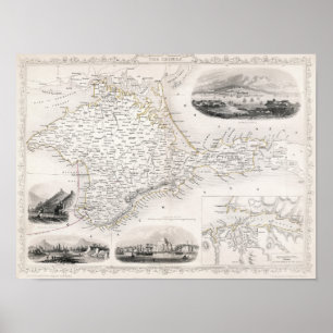 Póster MAPA: CRIMEA, c1855