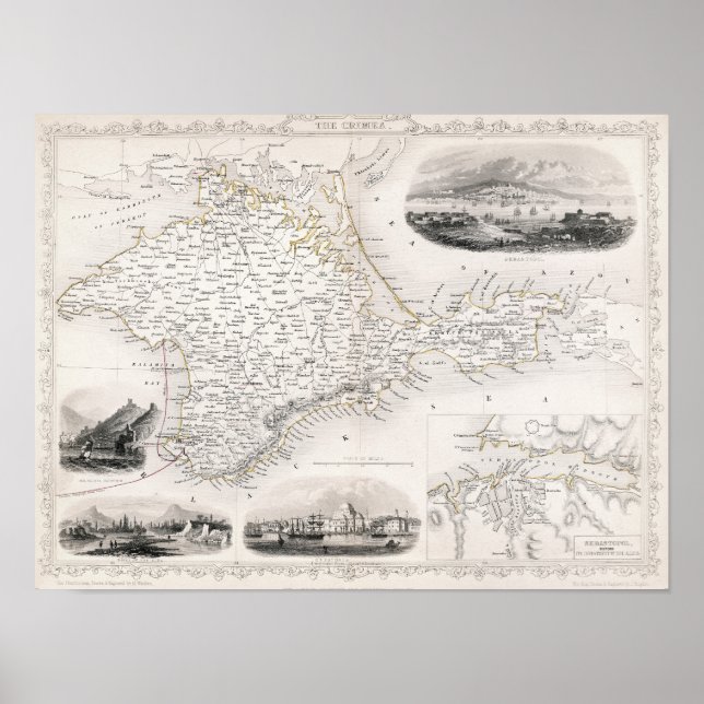 Póster MAPA: CRIMEA, c1855 (Frente)