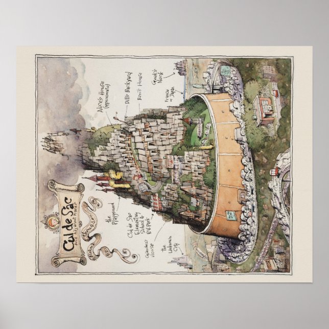 Poster Mapa Cul de Sac e Locais Adjacentes (Frente)