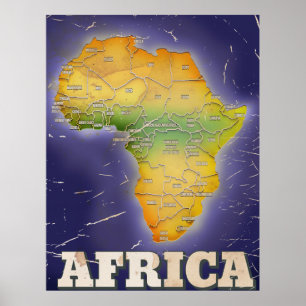 Póster Mapa da áfrica
