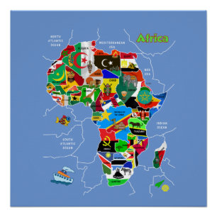 Póster Mapa da África