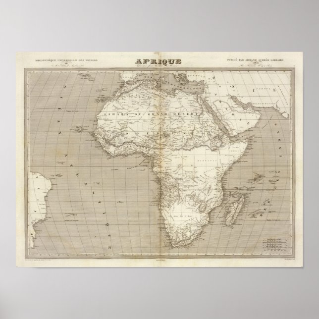 Póster Mapa da África (Frente)