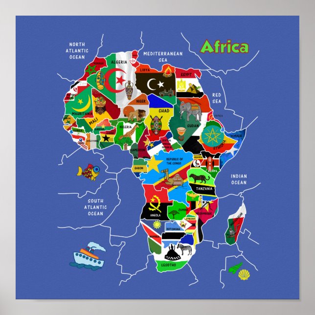 Poster Mapa da África (Frente)