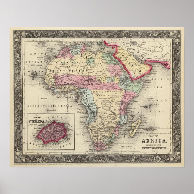 Poster Mapa Da África (Frente)