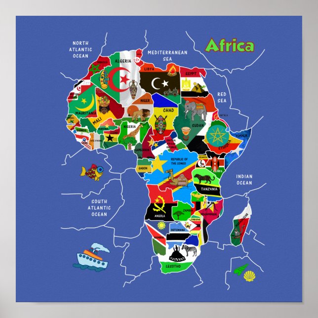 Poster Mapa da África (Frente)