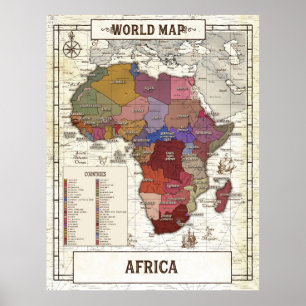 Poster Mapa Da África