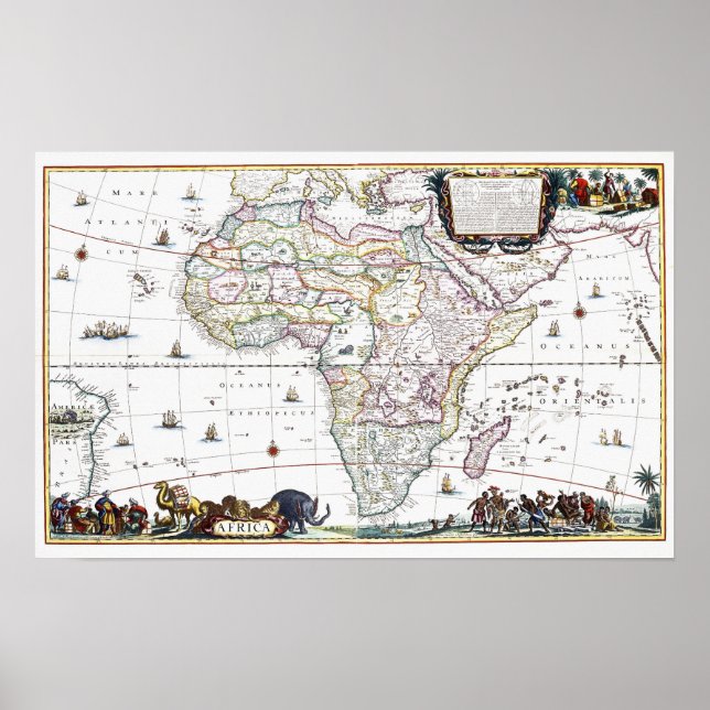 Poster Mapa da África | 1696 (Frente)
