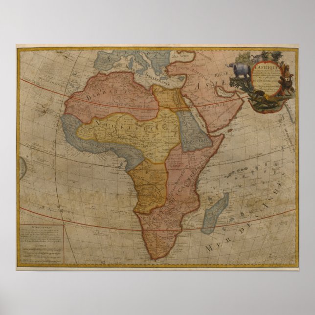 Poster Mapa da África | 1700 (Frente)