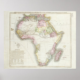 Poster Mapa da África, 1821