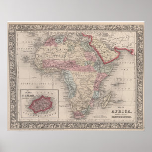 Poster Mapa da África com a Rua Helena