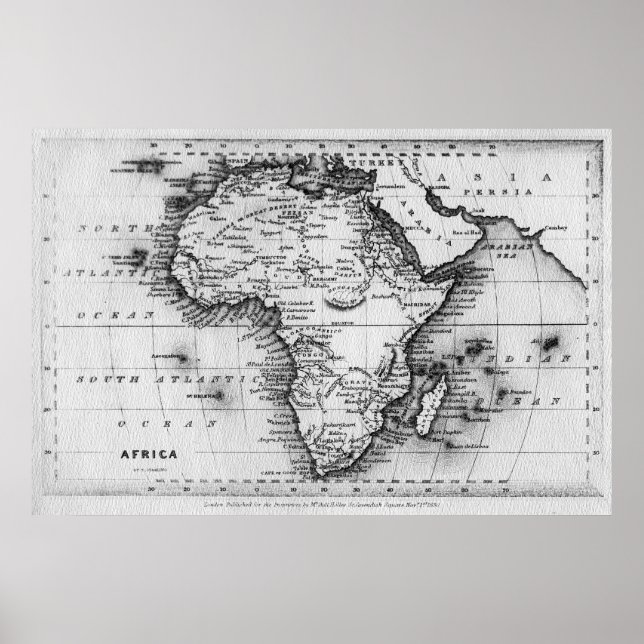 Poster Mapa da África | Gravado por Thomas Stirling (Frente)