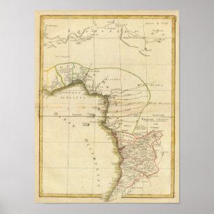 Póster Mapa da África Ocidental