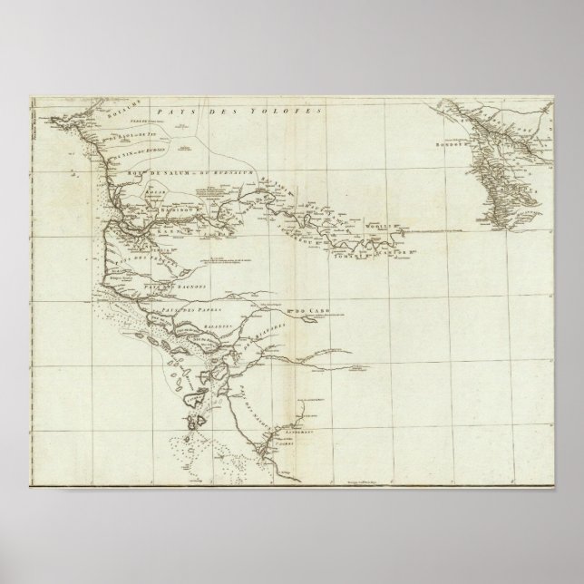 Póster Mapa da África Ocidental (Frente)