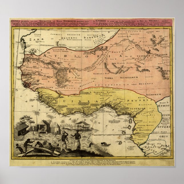 Poster Mapa da África Ocidental em 1743 (Frente)