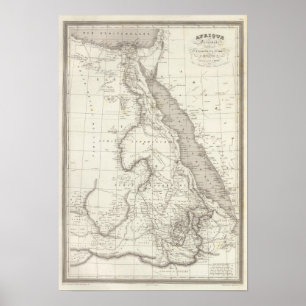 Póster Mapa da África Oriental