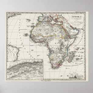 Póster Mapa da África por Stieler