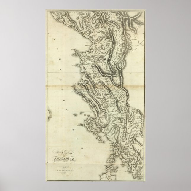 Póster Mapa da Albânia (Frente)