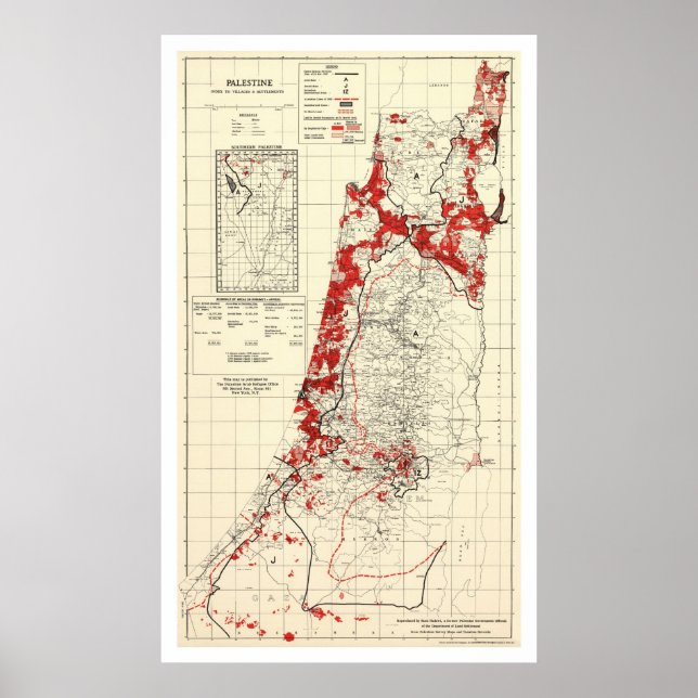 Poster Mapa da Aldeia Palestina 1949 (Frente)
