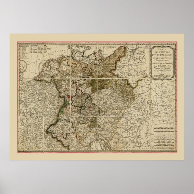 Poster Mapa da Alemanha (1800) (Frente)
