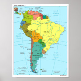 Poster - Mapa da América do Sul