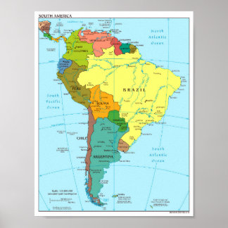 Poster - Mapa da América do Sul