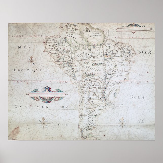 Poster Mapa da América do Sul (Frente)