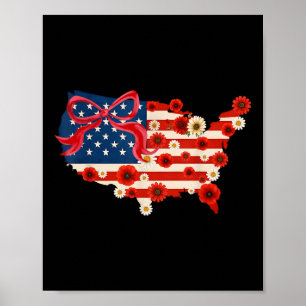 Poster Mapa Da América Floral Do Arco Coquette, Em 4 De J