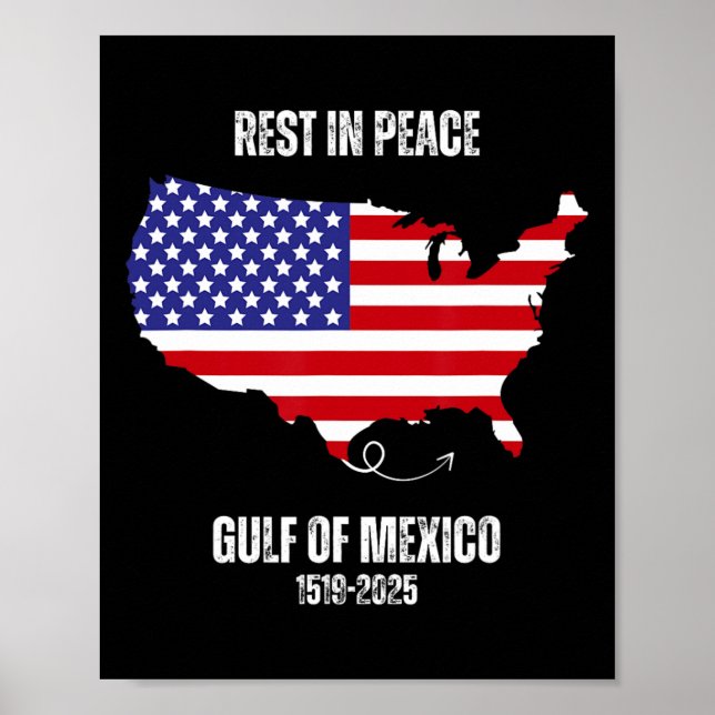 Poster Mapa da América Golfo do México Presidente Golfo d (Frente)