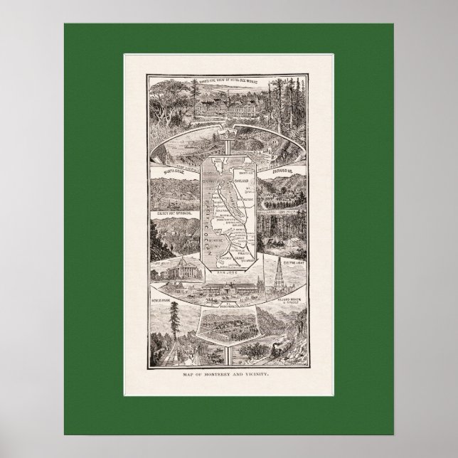 Póster Mapa da área do compartimento do SF de 1886 (Frente)