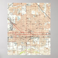 Mapa da Arizona de Phoenix (1952)