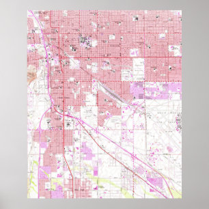 Póster Mapa da Arizona de Tucson (1957)