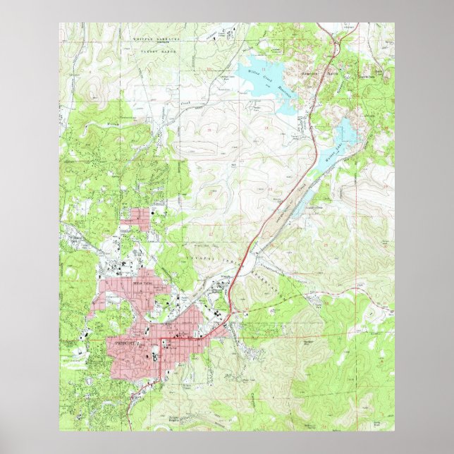 Póster Mapa da Arizona Prescott (1973) (Frente)