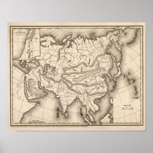 Póster Mapa da Ásia