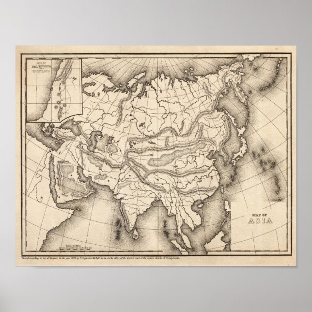 Póster Mapa da Ásia (Frente)