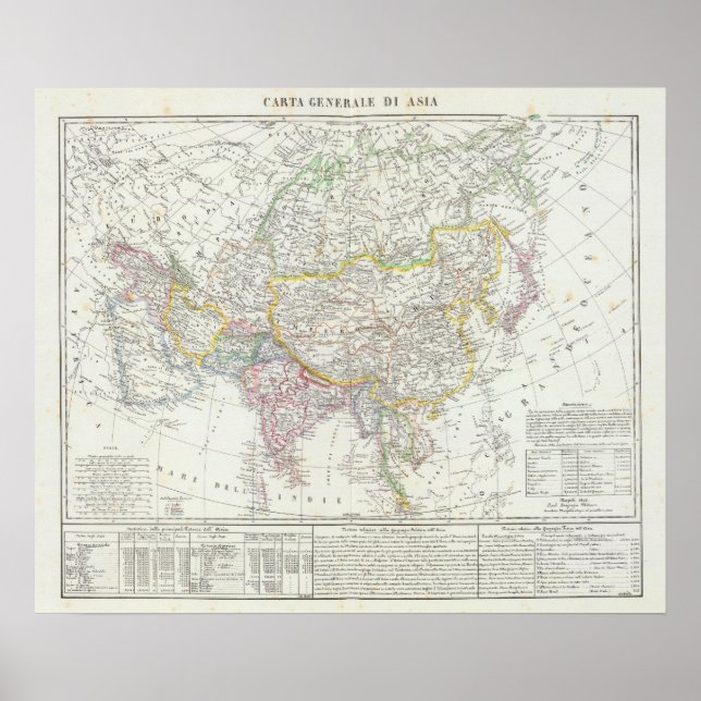 Póster Mapa da Ásia (Frente)