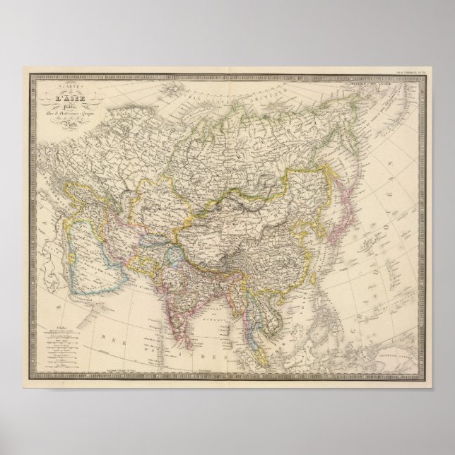 Poster Mapa da Ásia 2 (Frente)
