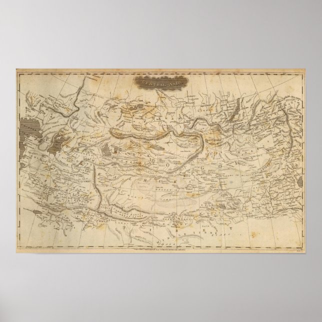 Póster Mapa da Ásia Central por Arrowsmith (Frente)