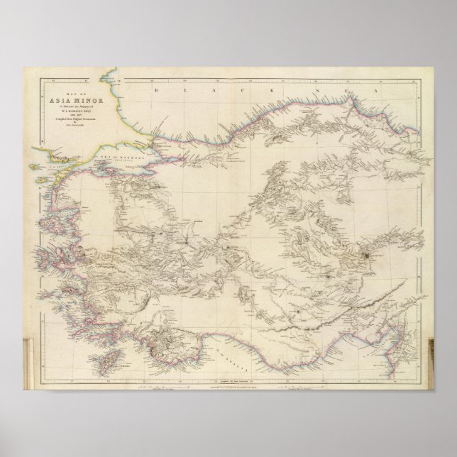 Poster Mapa da Ásia Menor (Frente)