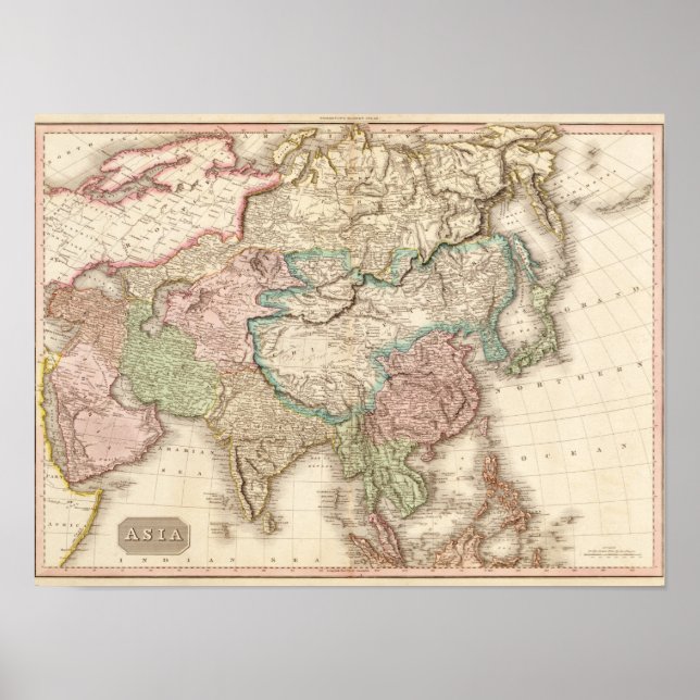 Poster Mapa da ÁsiaPanorâmicaÁsia 3 (Frente)
