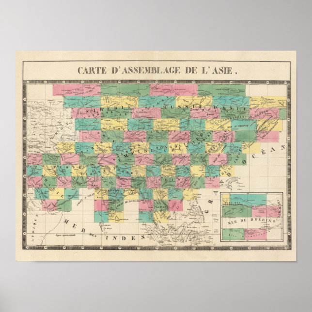 Póster Mapa da Assembleia da Ásia (Frente)