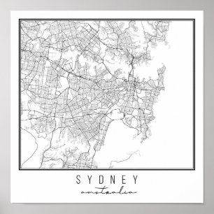 Poster Mapa da Austrália de Sydney
