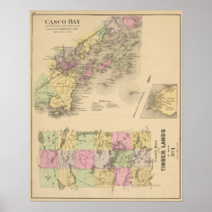 Póster Mapa da baía de Casco