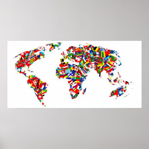 Póster Mapa da bandeira