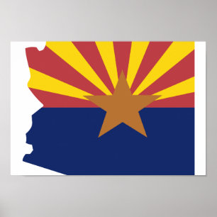 Poster Mapa da bandeira da arizona
