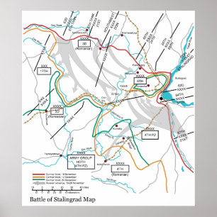 Poster Mapa da batalha da segunda guerra mundial de