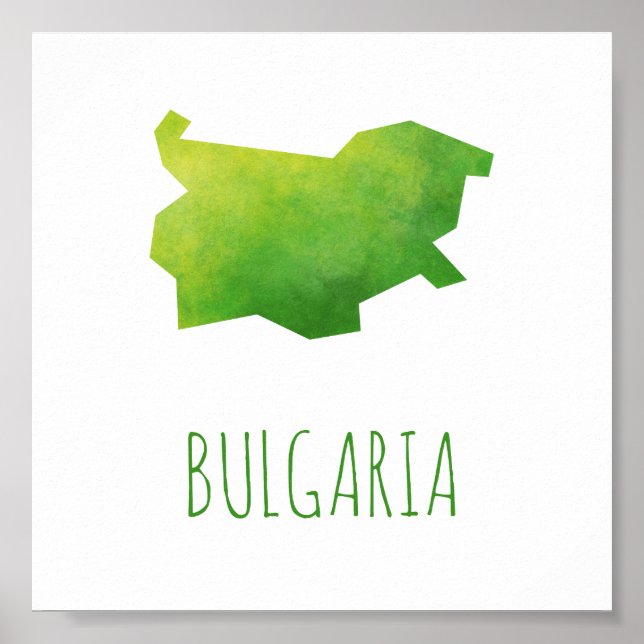 Póster Mapa da Bulgária (Frente)