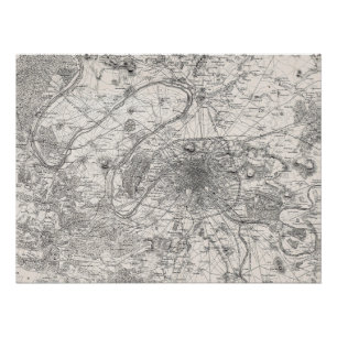 Póster Mapa da capital da França em Paris