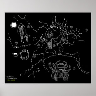 Poster Mapa da caverna da coruja - picos gêmeos