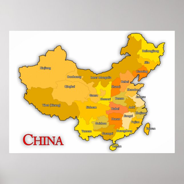 Poster Mapa da China (Frente)