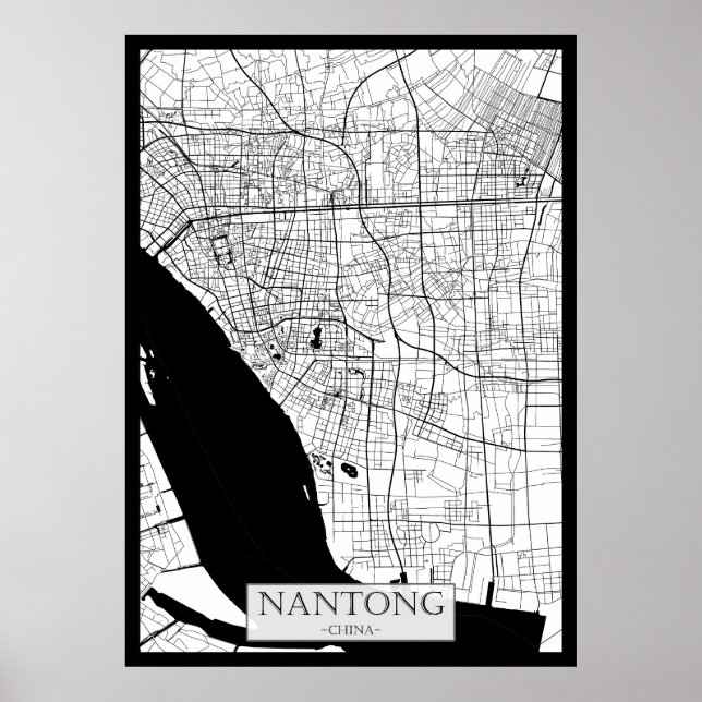Poster Mapa da China Nantong (Frente)